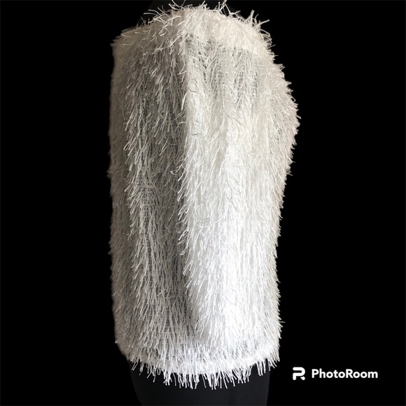 White Eyelash Fringe Party Top - Picture 3 of 7